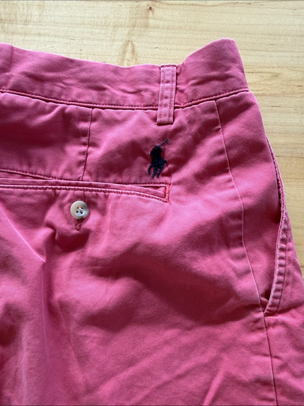 Polo by Ralph Lauren Coral Flat Front Cotton Shorts, 32” - Picture 3 of 5